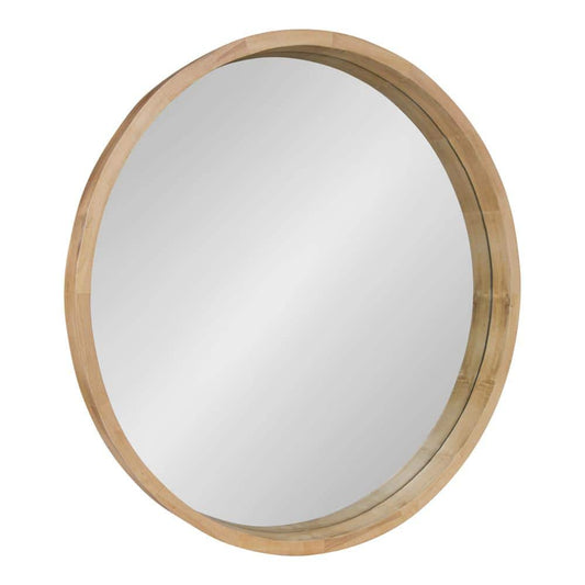 Kate and Laurel Medium Round Natural Contemporary Mirror (30 in. H x 30 in. W)
