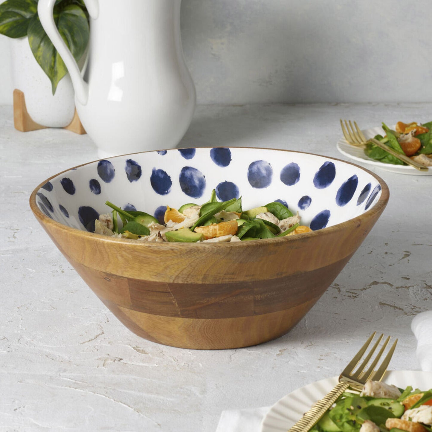 Mikasa Enameled Mango Wood Serving Bowl