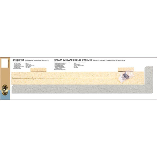 Hampton Bay Laminate Endcap Kit for Countertop with Integrated Backsplash in Sea Salt