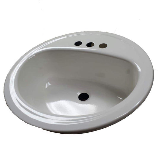 Bootz Industries Laurel Round Drop-In Bathroom Sink in White