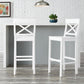 StyleWell Cedarville White Wood Bar Stools Chairs with Cross Back (Set of 2)